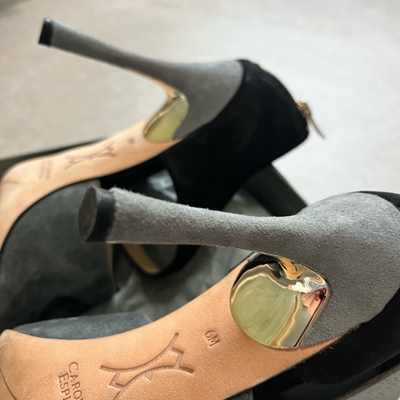 Carolina Espinosa suede black and grey dress pumps. Size 6 - Picture 5 of 9